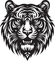 Bengal roaring tiger head vector illustration on white background