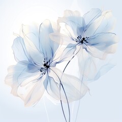 a flower created from transparent material on a pastel background