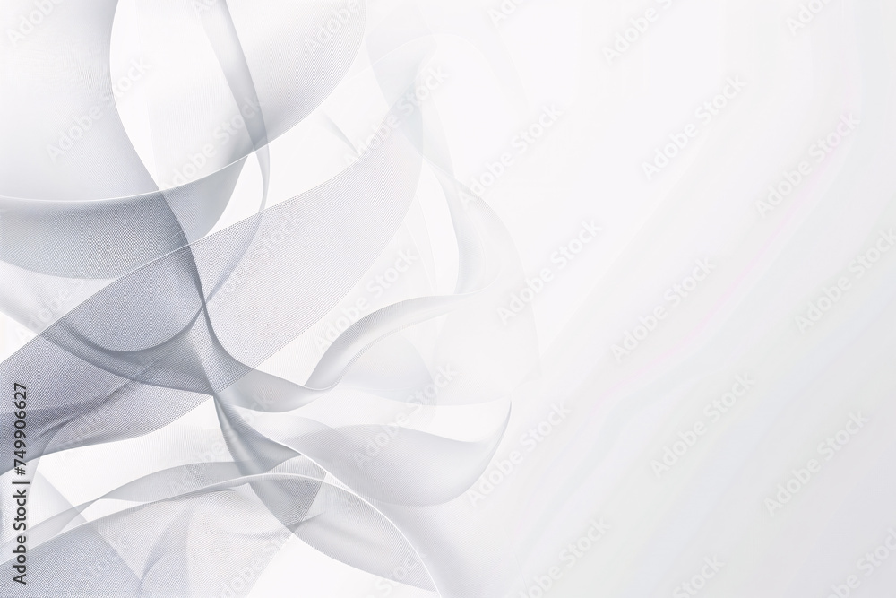 Aufkleber white abstract background with intertwined soft curves and fluid shapes