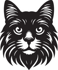 Cat face portrait vector illustration icon on white background