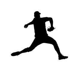 Fototapeta na wymiar Baseball player silhouette vector illustrations,Baseball player detailed silhouettes