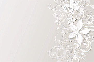 Elegant white floral design on grey background