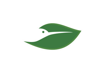 leaf bird logo design, logo, animal, leaf, eco