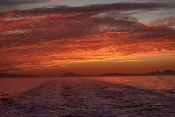 Fototapeta na wymiar The Cies Islands in Galicia Spain at dusk
