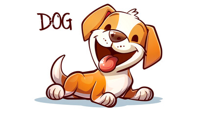 Happy Cartoon Dog - Illustration