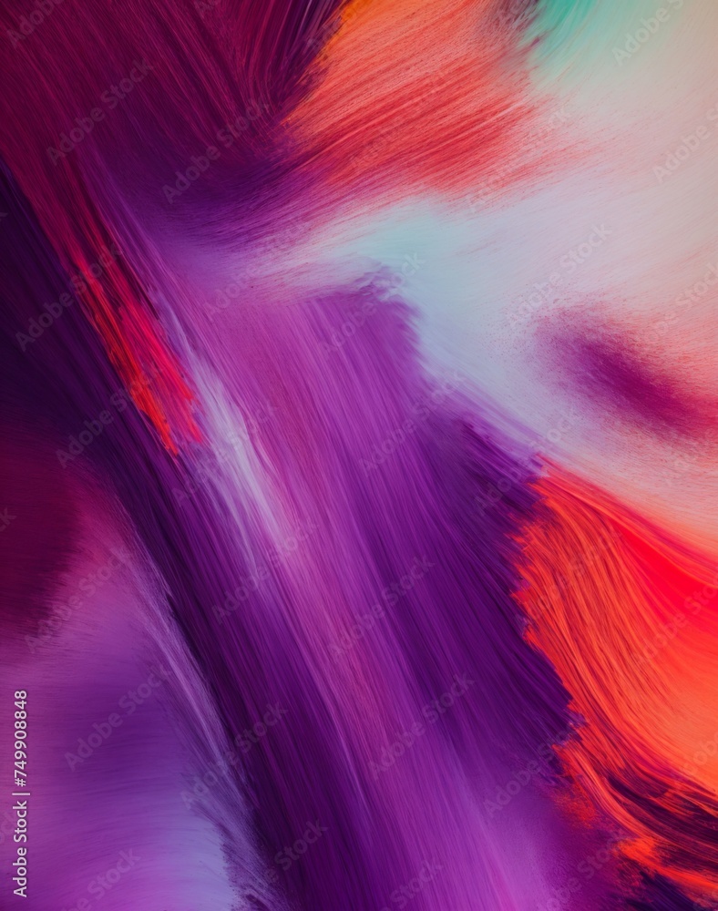 Poster dynamic abstract strokes with purple and red hues