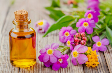 Aroma therapy oils. Skin care concept with natural cosmetics