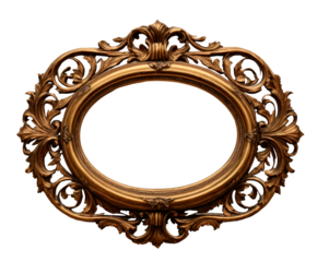 vintage golden mirror isolated