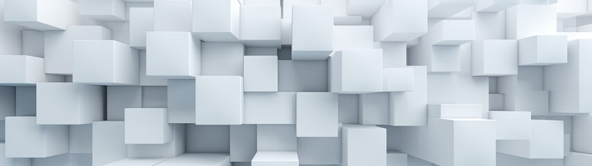 Abstract White 3D Cubes Background