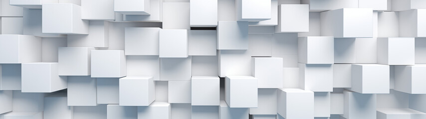 Modern White Geometric Cubes Wallpaper