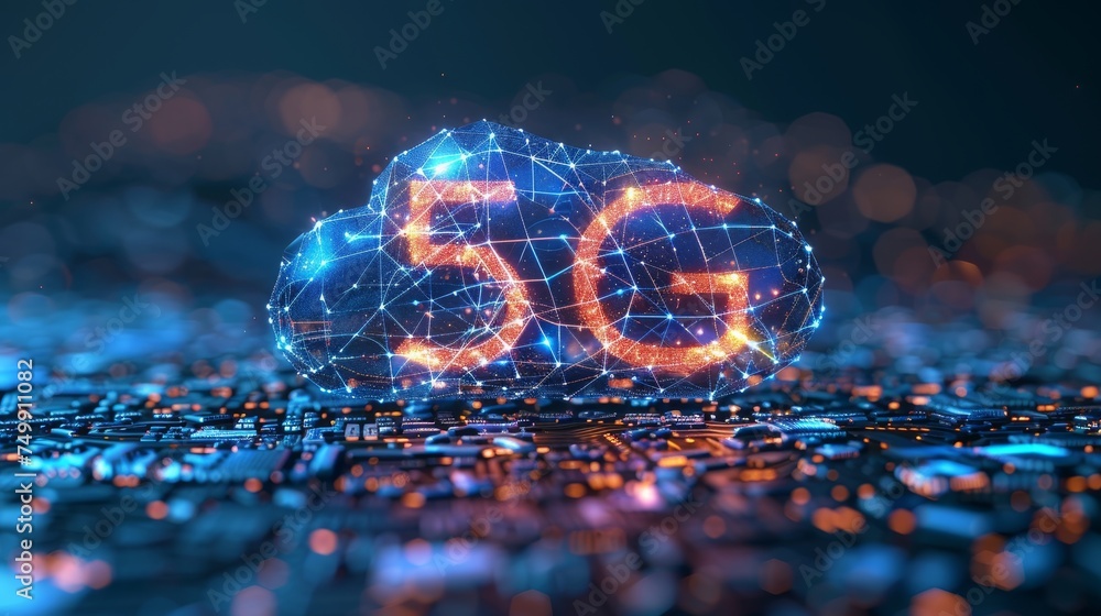 Poster transforming telecommunications with 5g network innovation focus on enhanced coverage and network re