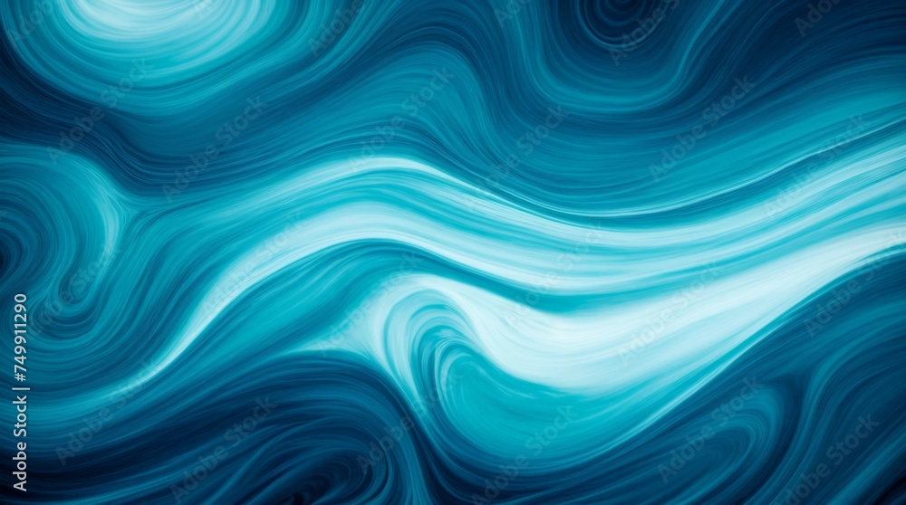 Poster enchanting blue swirls and waves create a captivating abstract flow