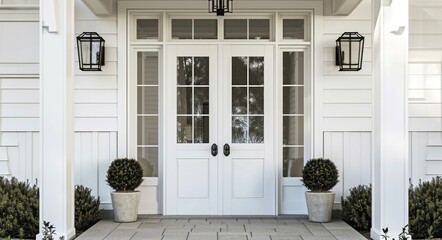 Exquisite White Wooden Entrance Door: Elevating Your Home's Luxury and Style