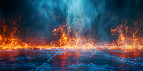 "Smoldering Symphony: Floor-to-Wall Inferno, Mesmerizing Patterns of Flame and Smoke Unveiled"
