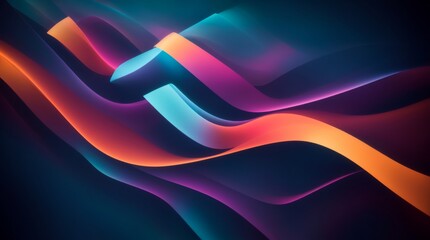 Energetic ribbons of color create a vibrant abstract digital masterpiece  - obrazy, fototapety, plakaty