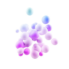 pink and blue 3d metaball particles on transparent background