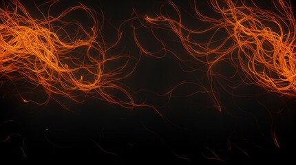 Fiery tendrils artistically displayed on a dark enigmatic backdrop 