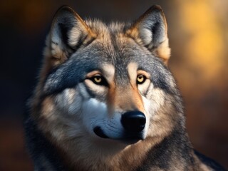 Fototapeta premium Portrait of wolf on nature background. Polar wolf.