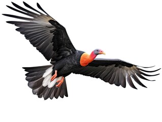 Condor flying isolated on white background