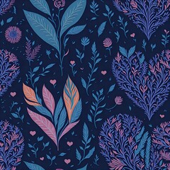 Seamless patterns illustration of heart abstract design.