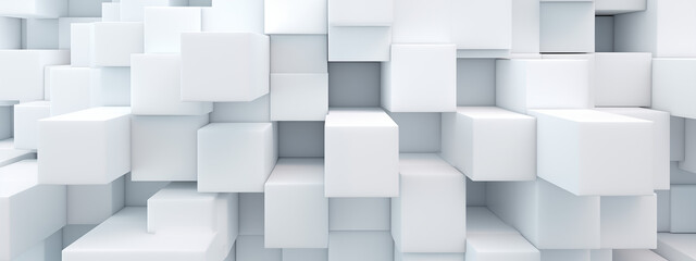 Infinite White Cubes Abstract Background