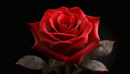 beautiful red rose isolated on a black background