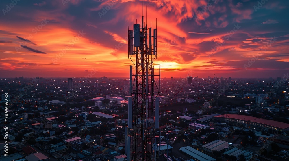 Poster next-generation 5g infrastructure for advanced telecommunications emphasize on high-speed connectivi