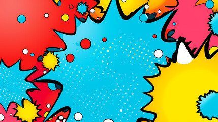 Fototapeta premium Comic polka dot speech bubbles, comic art illustration background