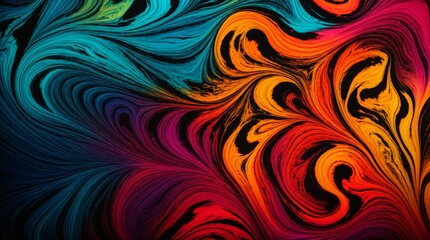 Abstract design showcasing vibrant swirling patterns and colors