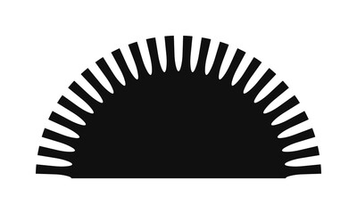 Perforated Edge Half Sun Silhouette Icon