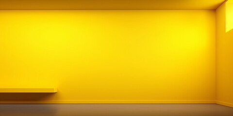 yellow wall background with space for text or logos