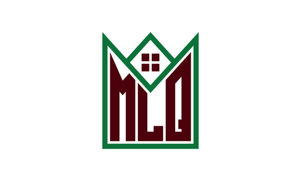 MLQ initial letter real estate builders logo design vector. construction, housing, home marker, property, building, apartment, flat, compartment, business, corporate, house rent, rental, commercial