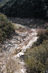 Drone view of a dry lake