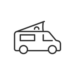Van motorhome, linear icon. Line with editable stroke