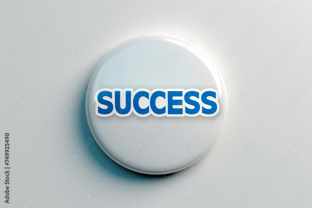 Poster stylish success button isolated on white background for graphic designers and web developers.