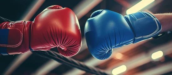 Zelfklevend Fotobehang close-up of boxing gloves © zaen_studio