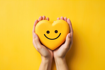 A happy smiley face in hands