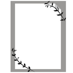 Square leaf monogram frame, Paper with floral frame design, Square frame leaves floral vector& illustration