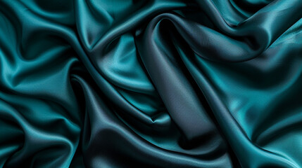 Fototapeta premium Black and Teal silk background