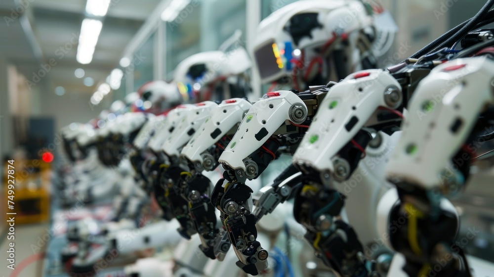Poster robots and ai-powered devices , machine, and technological advancements in various industries.