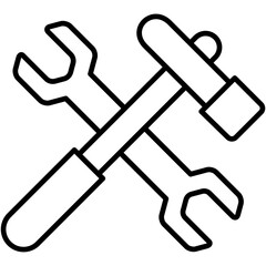hammer black outline icon, related to industrial theme. use for modern concept, app, and web development.