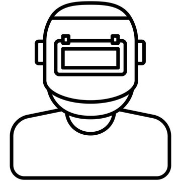 recommend clip art: welder black outline icon, related to industrial theme. use for modern concept, app, and web development.