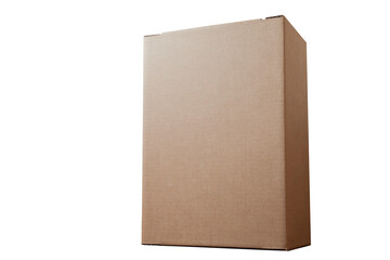 Cardboard box. Isolated object. Box in perspective. Packaging concept. Delivery concept.