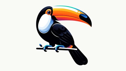 Naklejka premium Toco Toucan vector white background