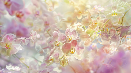 Dreamy Pastel Colored Orchid Background