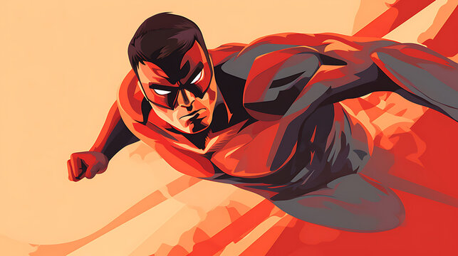 A vector image of a superhero in a dynamic pose.