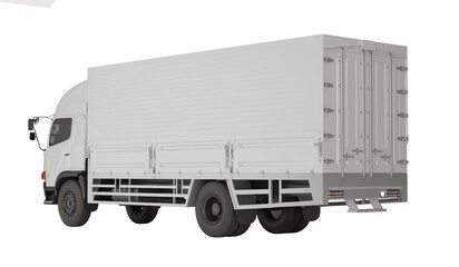 White wing box truck for mockup isolated 
