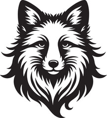 Wolf fox head vector logo design template. Can be used for t-shirt prints, label, emblem