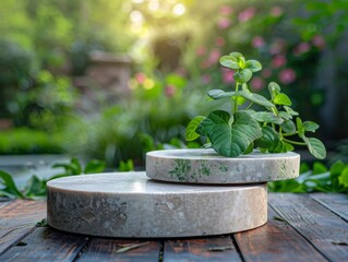 Podiums natural scene for products high detail