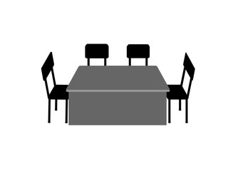 Table and chairs  Furniture Cutout  Free vector graphic Design for illustration, Table and chairs  Vector illustration Art, Icons, and Free Download.Workplace vector illustration in flat style.